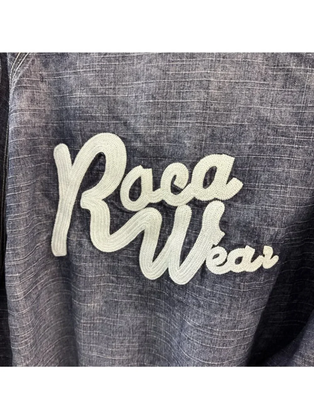 Vintage Rare Rocawear Demin‎ Bomber Whiskered Jacket XL